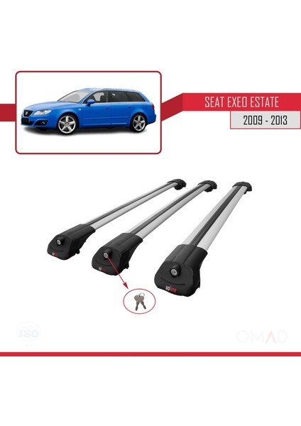 Seat Exeo 3r9 2009-2013 Arası ile Uyumlu Ace-1 Ara Atkı Tavan Barı Gri 3 Adet Bar
