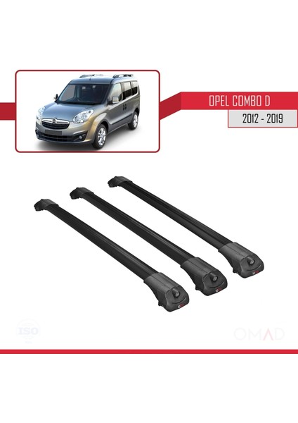 Opel Combo (D) 2012-2018 Arası ile Uyumlu Ace-1 Ara Atkı Tavan Barı Siyah 3 Adet Bar modelleri
