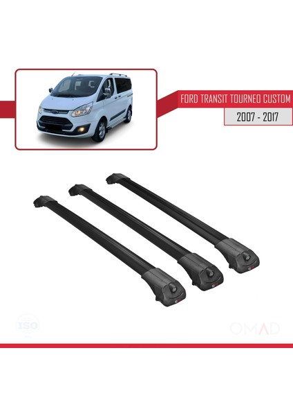 Ford Transit Tourneo - Custom 2007-2017 Arası ile Uyumlu Ace-1 Ara Atkı Tavan Barı Siyah 3 Adet Bar modelleri