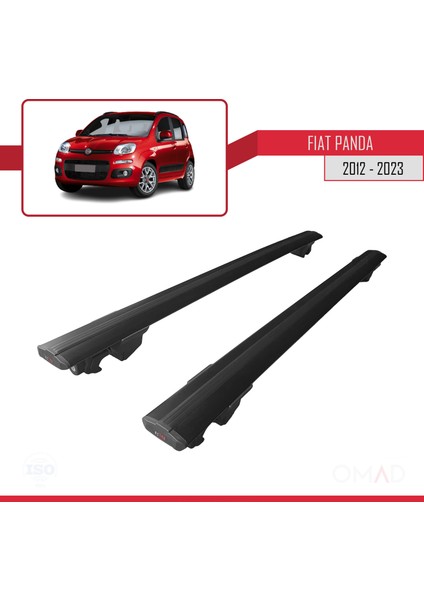 Fiat Panda 2012 ve Sonrası ile Uyumlu Hook Model Anahtar Kilitli Ara Atkı Tavan Barı Siyah