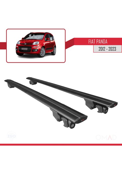 Fiat Panda 2012 ve Sonrası ile Uyumlu Hook Model Anahtar Kilitli Ara Atkı Tavan Barı Siyah