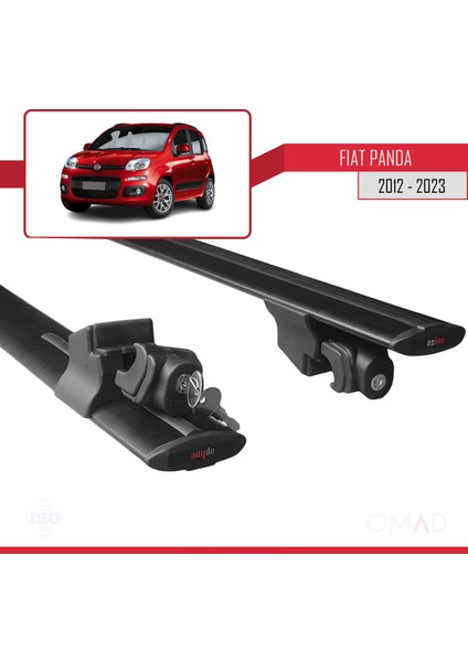 Fiat Panda 2012 ve Sonrası ile Uyumlu Hook Model Anahtar Kilitli Ara Atkı Tavan Barı Siyah