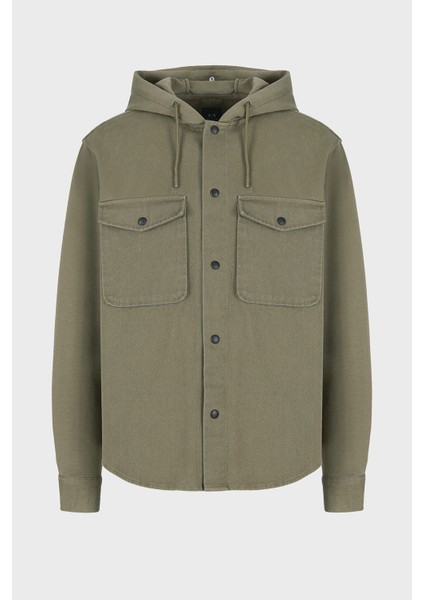 Pamuklu Relaxed Fit Çift Cepli Kapüşonlu Erkek Gömlek 6rzcl1 Z196Z 1784