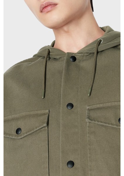 Pamuklu Relaxed Fit Çift Cepli Kapüşonlu Erkek Gömlek 6rzcl1 Z196Z 1784