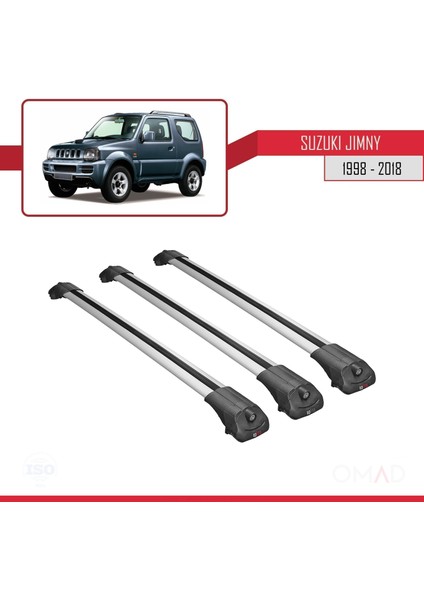 Suzuki Jimny 1998-2018 Arası ile Uyumlu Ace-1 Ara Atkı Tavan Barı Gri 3 Adet Bar