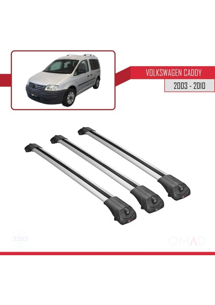 Volkswagen Caddy 2003-2010 Arası ile Uyumlu Ace-1 Ara Atkı Tavan Barı Gri 3 Adet Bar modelleri
