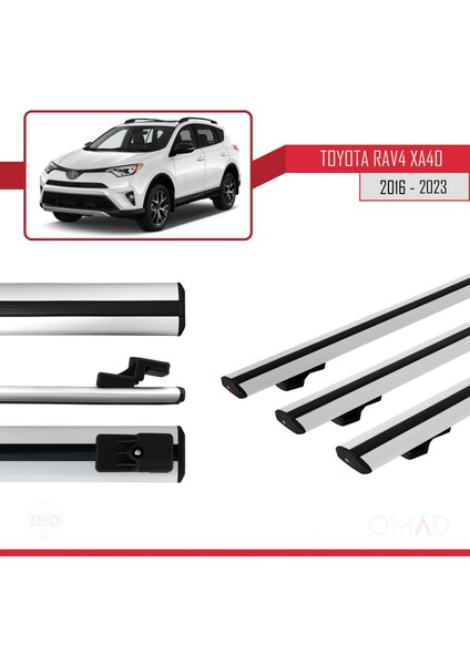Toyota Rav4 (XA40) 2016 ve Sonrası ile Uyumlu Basıc Model Ara Atkı Tavan Barı Gri 3 Adet modelleri
