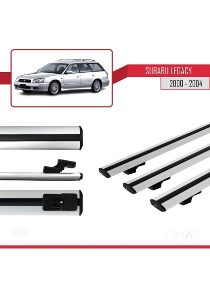 Subaru Legacy 2000-2004 Arası ile Uyumlu Basıc Model Ara Atkı Tavan Barı Gri 3 Adet