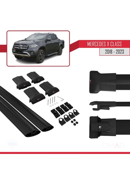 Mercedes x Class 2018 ve Sonrası ile Uyumlu Fly Model Ara Atkı Tavan Barı Siyah indirimleri
