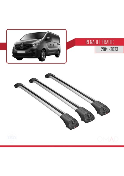 Renault Trafic 2014 ve Sonrası ile Uyumlu Ace-1 Ara Atkı Tavan Barı Gri 3 Adet Bar modelleri