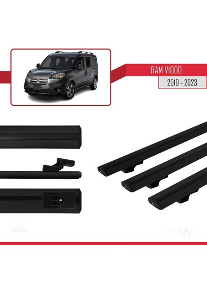 Ram V1000 2010 ve Sonrası ile Uyumlu Basıc Model Ara Atkı Tavan Barı Siyah 3 Adet modelleri