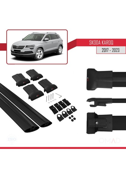 Skoda Karoq 2017 ve Sonrası ile Uyumlu Fly Model Ara Atkı Tavan Barı Siyah indirimleri