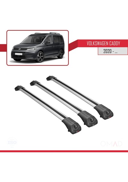 Volkswagen Caddy 2020 ve Sonrası ile Uyumlu Ace-1 Ara Atkı Tavan Barı Gri 3 Adet Bar modelleri