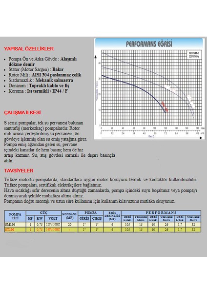 Bestpump 1 HP-220V-Salyangoz Santrifüj Su Pompası-Bakır Sargı