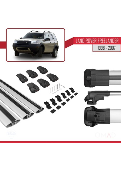 Land Rover Freelander 1998-2007 Arası ile Uyumlu Ace-1 Ara Atkı Tavan Barı Gri 3 Adet Bar