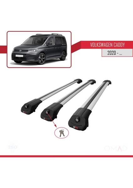 Volkswagen Caddy 2020 ve Sonrası ile Uyumlu Ace-1 Ara Atkı Tavan Barı Gri 3 Adet Bar fırsatları