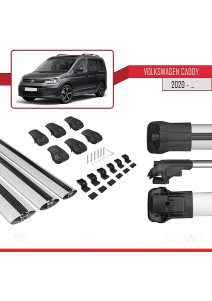 Volkswagen Caddy 2020 ve Sonrası ile Uyumlu Ace-1 Ara Atkı Tavan Barı Gri 3 Adet Bar indirimleri
