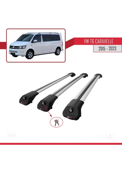 Volkswagen Caravelle (T6) 2015 ve Sonrası ile Uyumlu Ace-1 Ara Atkı Tavan Barı Gri 3 Adet Bar fırsatları