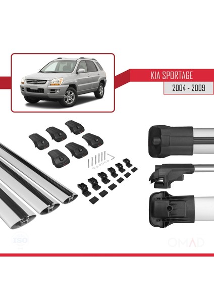 Kia Sportage 2004-2009 Arası ile Uyumlu Ace-1 Ara Atkı Tavan Barı Gri 3 Adet Bar indirimleri