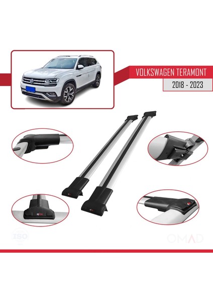 Volkswagen Teramont 2018 ve Sonrası ile Uyumlu Fly Model Ara Atkı Tavan Barı Gri fırsatları