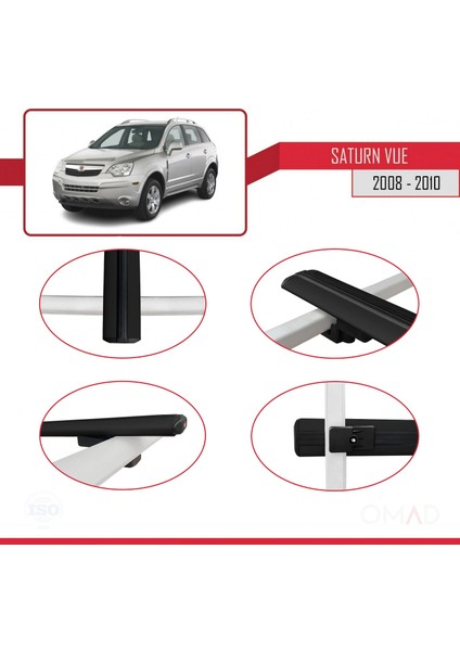Saturn Vue Opel Antara 2008-2010 Arası ile Uyumlu Basıc Model Ara Atkı Tavan Barı Siyah 3 Adet fırsatları