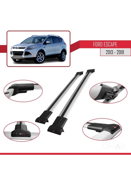 Ford Escape 2013-2019 Arası ile Uyumlu Fly Model Ara Atkı Tavan Barı Gri