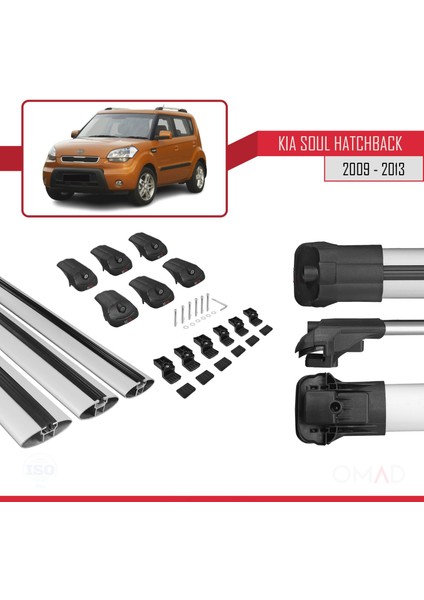 Kia Soul Hatchback 2009-2013 Arası ile Uyumlu Ace-1 Ara Atkı Tavan Barı Gri 3 Adet Bar indirimleri