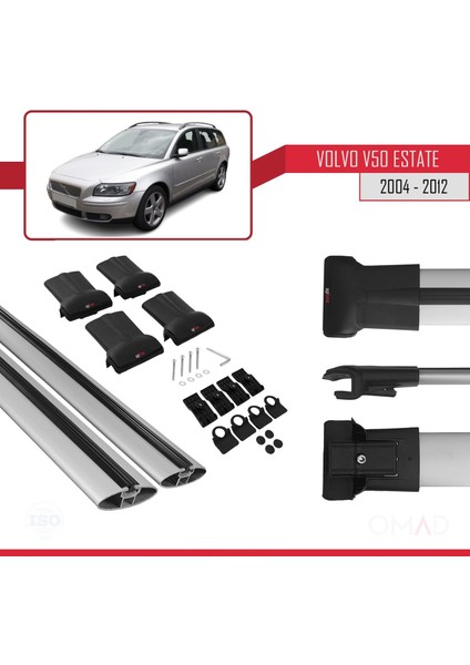Volvo V50 2004-2012 Arası ile Uyumlu Fly Model Ara Atkı Tavan Barı Gri indirimleri