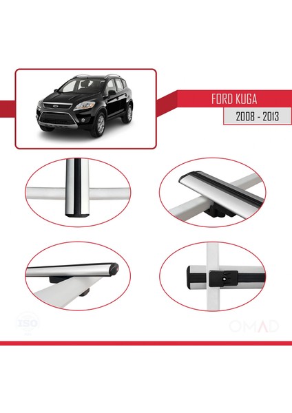 Ford Kuga 2008-2013 Arası ile Uyumlu Basıc Model Ara Atkı Tavan Barı Gri 3 Adet fırsatları