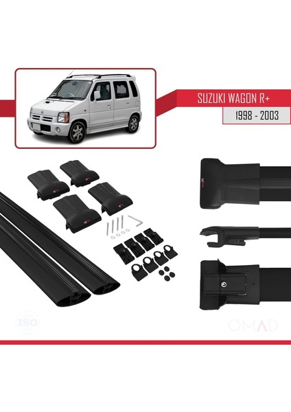 Suzuki Wagon R+ 1998-2003 Arası ile Uyumlu Fly Model Ara Atkı Tavan Barı Siyah