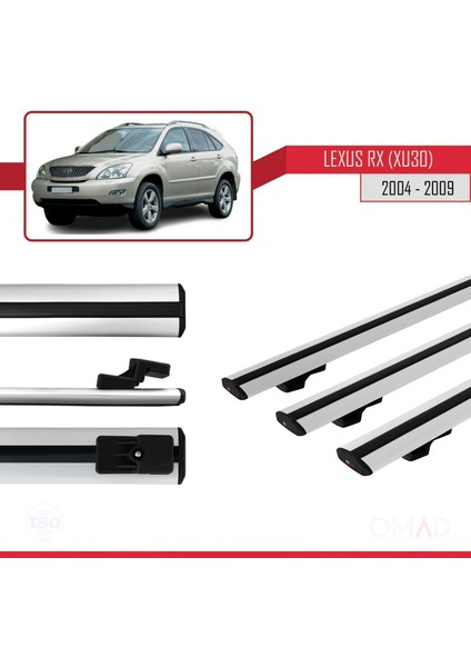 Lexus Rx (XU30) 2004-2009 Arası ile Uyumlu Basıc Model Ara Atkı Tavan Barı Gri 3 Adet modelleri