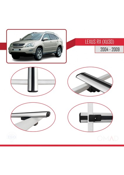 Lexus Rx (XU30) 2004-2009 Arası ile Uyumlu Basıc Model Ara Atkı Tavan Barı Gri 3 Adet fırsatları