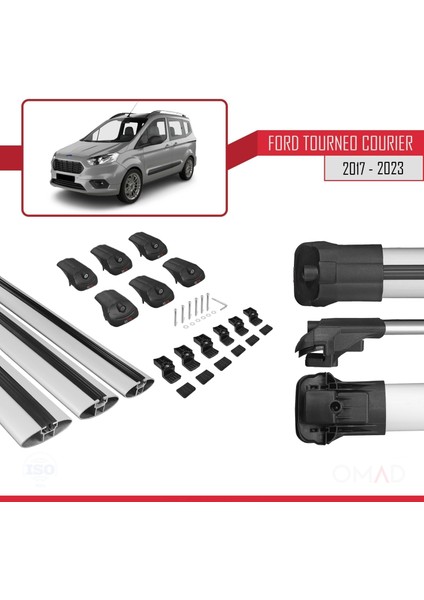 Ford Tourneo Courier 2017 ve Sonrası ile Uyumlu Ace-1 Ara Atkı Tavan Barı Gri 3 Adet Bar indirimleri