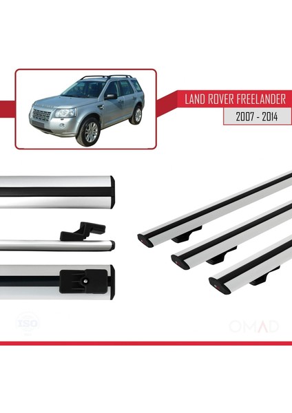 Land Rover Freelander 2007-2014 Arası ile Uyumlu Basıc Model Ara Atkı Tavan Barı Gri 3 Adet