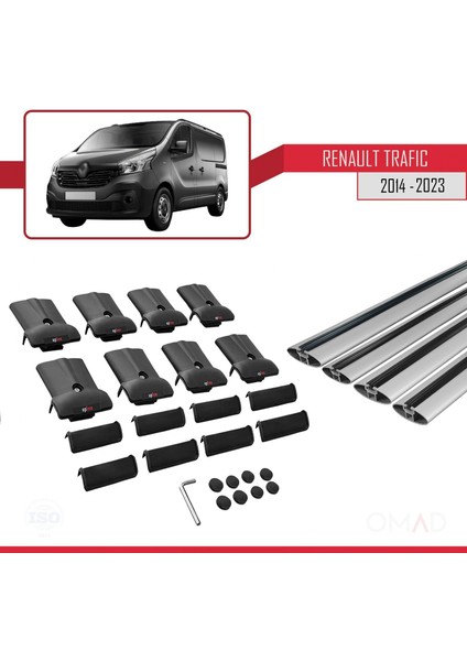 Renault Trafic 2014 ve Sonrası ile Uyumlu Fly Model Ara Atkı Tavan Barı Gri 4 Adet Bar indirimleri