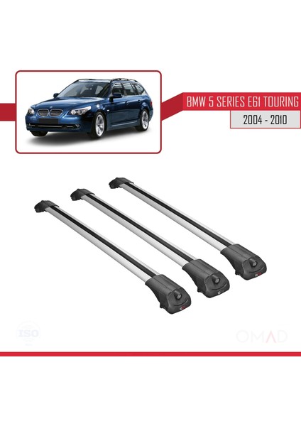 Bmw 5 Serisi (E61) Tourıng 2004-2010 Arası ile Uyumlu Ace-1 Ara Atkı Tavan Barı Gri 3 Adet Bar