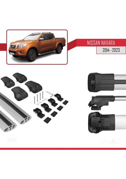 Nissan Navara 2014 ve Sonrası ile Uyumlu Ace-1 Ara Atkı Tavan Barı Gri