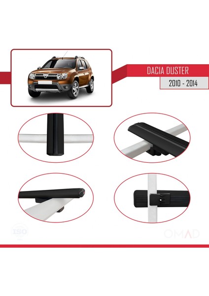 Dacia Duster 2010-2014 Arası ile Uyumlu Basıc Model Ara Atkı Tavan Barı Siyah 3 Adet fırsatları