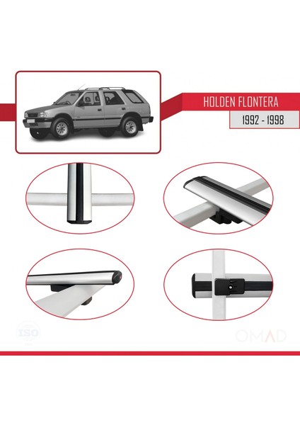 Holden Frontera 1992-1998 Arası ile Uyumlu Basıc Model Ara Atkı Tavan Barı Gri 3 Adet fırsatları