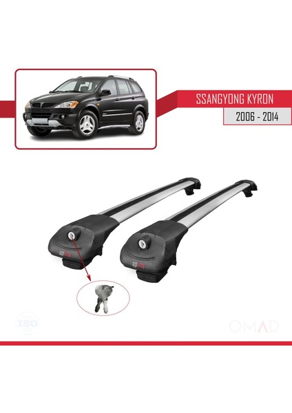 Ssangyong Kyron 2006-2014 Arası ile Uyumlu Ace-1 Ara Atkı Tavan Barı Gri