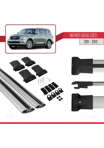 Infiniti QX56 Z62 2011-2013 Arası ile Uyumlu Fly Model Ara Atkı Tavan Barı Gri indirimleri