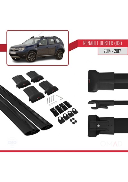 Renault Duster (Hs) 2014-2017 Arası ile Uyumlu Fly Model Ara Atkı Tavan Barı Siyah