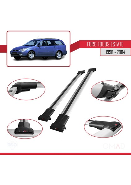Ford Focus Estate C170 1998-2004 Arası ile Uyumlu Fly Model Ara Atkı Tavan Barı Gri fırsatları