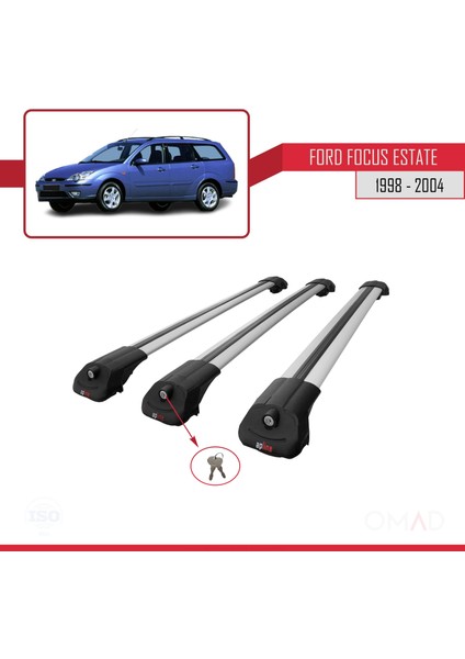 Ford Focus Estate C170 1998-2004 Arası ile Uyumlu Ace-1 Ara Atkı Tavan Barı Gri 3 Adet Bar fırsatları
