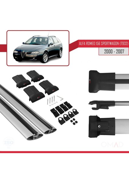 Alfa Romeo 156 Sportwagon (T932) 2000-2007 Arası ile Uyumlu Fly Model Ara Atkı Tavan Barı Gri indirimleri
