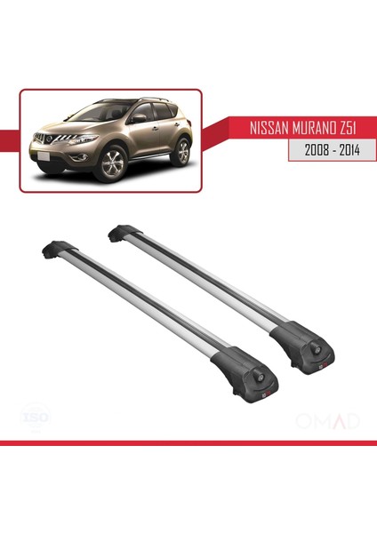 Nissan Murano (Z51) 2008-2014 Arası ile Uyumlu Ace-1 Ara Atkı Tavan Barı Gri modelleri