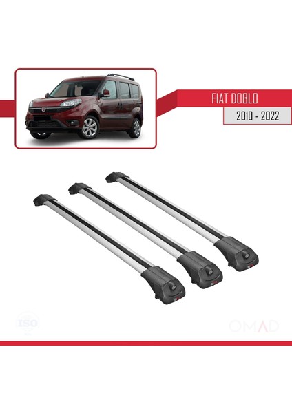 Fiat Doblo 2010-2022 Arası ile Uyumlu Ace-1 Ara Atkı Tavan Barı Gri 3 Adet Bar modelleri