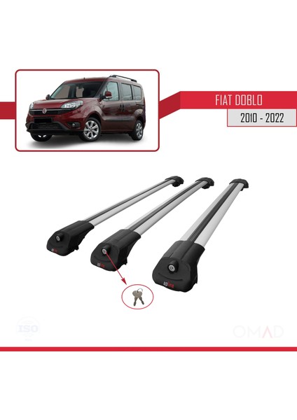 Fiat Doblo 2010-2022 Arası ile Uyumlu Ace-1 Ara Atkı Tavan Barı Gri 3 Adet Bar fırsatları