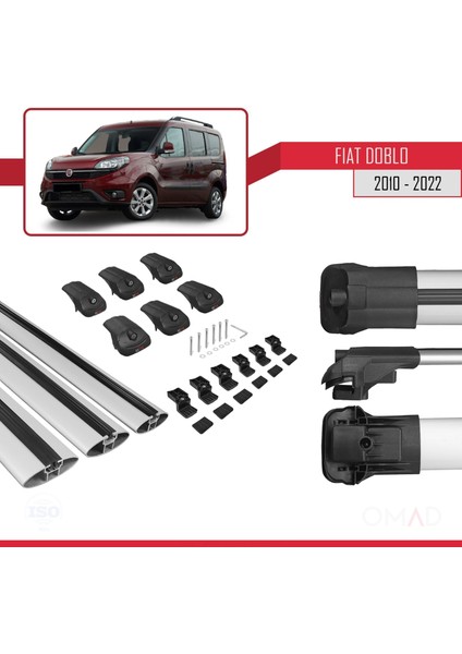 Fiat Doblo 2010-2022 Arası ile Uyumlu Ace-1 Ara Atkı Tavan Barı Gri 3 Adet Bar indirimleri