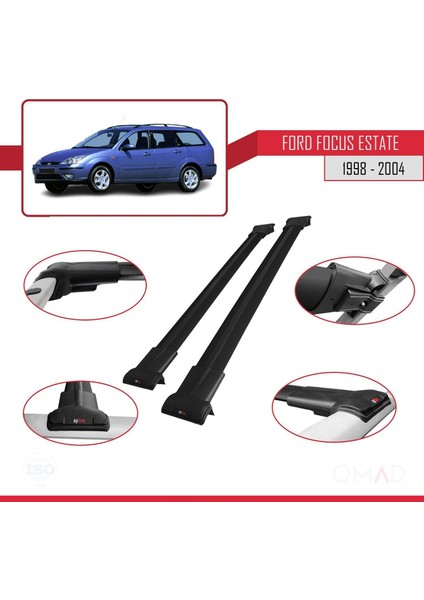 Ford Focus Estate C170 1998-2004 Arası ile Uyumlu Fly Model Ara Atkı Tavan Barı Siyah fırsatları